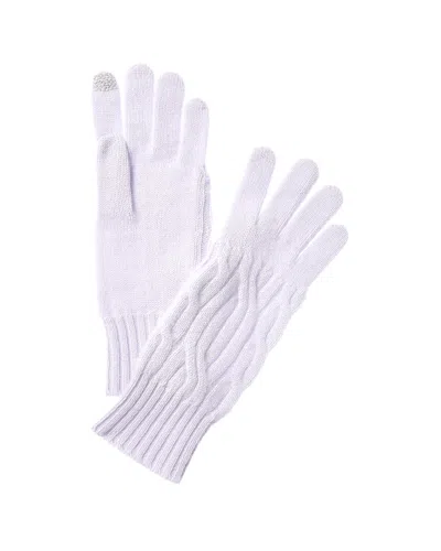 Hannah Rose Wide Cable Cashmere Gloves In Grey