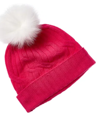 Hannah Rose Wide Cable Cashmere Hat In Blue