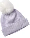 Hannah Rose Wide Cable Cashmere Hat In Gray