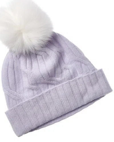 Hannah Rose Wide Cable Cashmere Hat In Grey