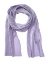 Hannah Rose Wide Cable Cashmere Scarf In Purple