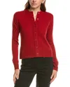 Hannah Rose Chunky Textured Button Cashmere-blend Cardigan In Red