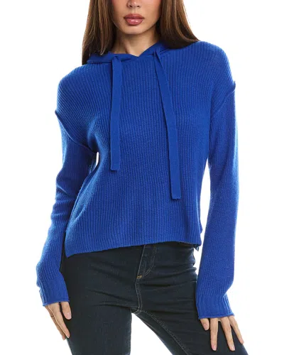 Hannah Rose Wool & Cashmere-blend Hoodie In Blue