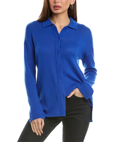 Hannah Rose Wool & Cashmere-blend Shirt In Blue