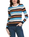 Hannah Rose Zig Zag Pattern Cashmere-blend Sweater In Multi