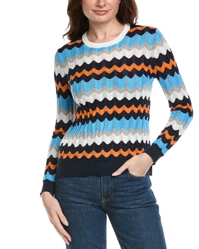Hannah Rose Zig Zag Pattern Cashmere-blend Sweater In Multi