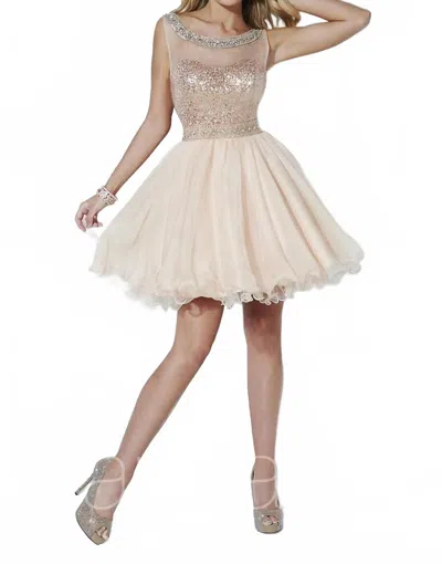 Hannah S Women's Classy Short Party Dress In Champagne Blush In Multi