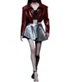 Hannah Shin Panel Mini Skirt In Crocodile Silver In Animal Print