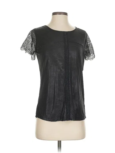 Pre-owned Hannah Short Sleeve Top Black Keyhole Neckline Tops
