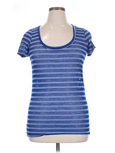 Pre-owned Hannah Short Sleeve Top Blue Scoop Neck Tops