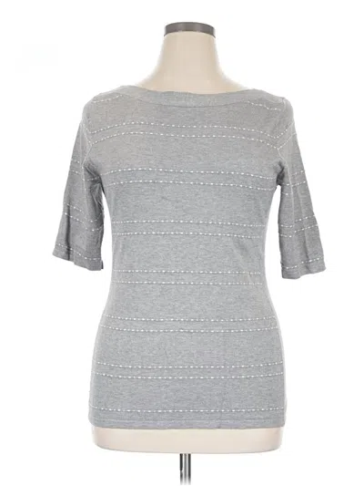 Pre-owned Hannah Short Sleeve Top Gray Boatneck Tops