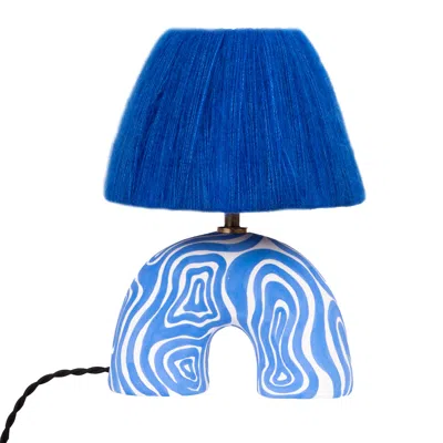 Pre-owned Hannah Simpson Studio 'me' Table Lamp - Cobalt Wave 'matte' In Blue
