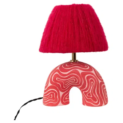Pre-owned Hannah Simpson Studio 'me' Table Lamp - Red & Pink Swirl (matte)
