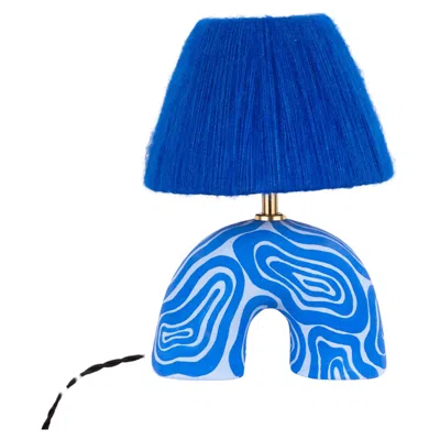 Pre-owned Hannah Simpson Studio 'me' Table Lamp - Two Tone Blue Swirl (matte)