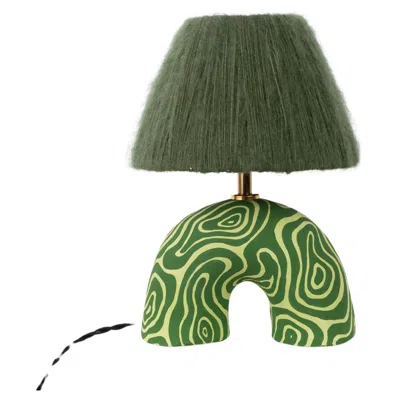 Pre-owned Hannah Simpson Studio 'me' Table Lamp - Two Tone Green Swirl (matte)