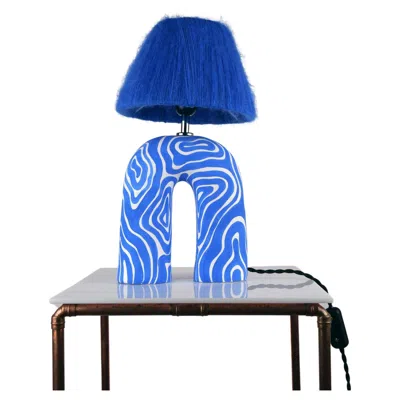 Pre-owned Hannah Simpson Studio 'you' Table Lamp - Cobalt Wave (matte) In Blue