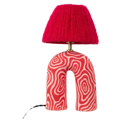 Pre-owned Hannah Simpson Studio 'you' Table Lamp - Red & Pink Swirl (matte)