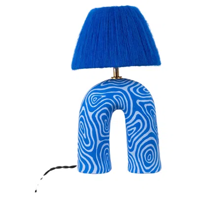 Pre-owned Hannah Simpson Studio 'you' Table Lamp - Two Tone Blue Swirl (matte)