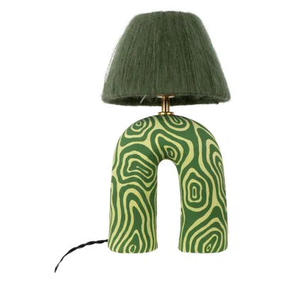 Pre-owned Hannah Simpson Studio 'you' Table Lamp - Two Tone Green Swirl (matte)