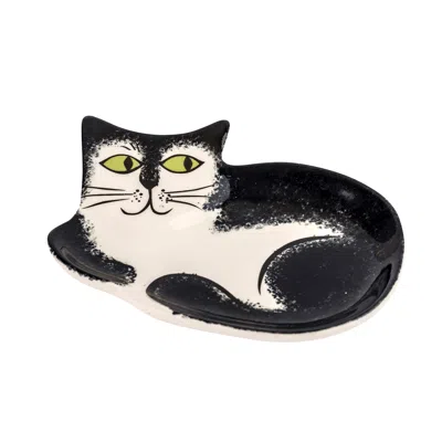 Hannah Turner Black & White Cat Trinket Dish