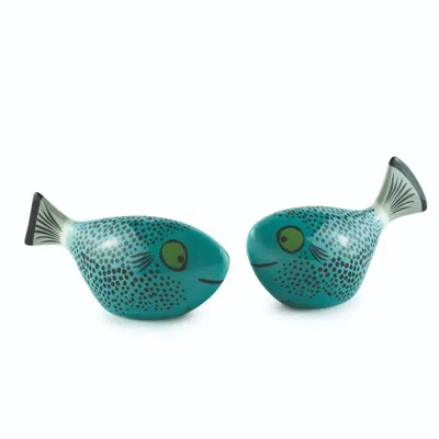 Hannah Turner Blue Fish Salt & Pepper Shakers