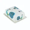 Hannah Turner Blue Peacock Butter Dish In Multi