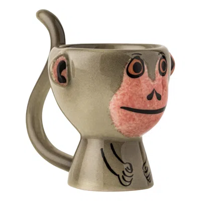 Hannah Turner Brown Monkey Egg Cup In Multi