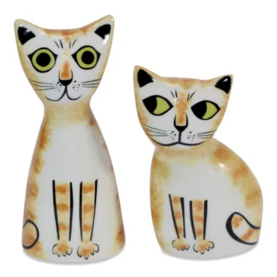 Hannah Turner Cat Salt & Pepper Shakers - Yellow & Orange