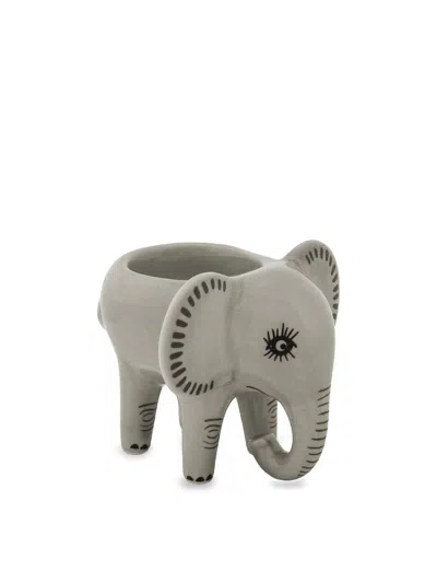 Hannah Turner Elephant Egg Cup In Grey