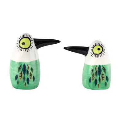 Hannah Turner Green Bird Salt & Pepper Shakers