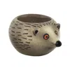 Hannah Turner Grey / Brown Hedgehog Egg Cup In Brown