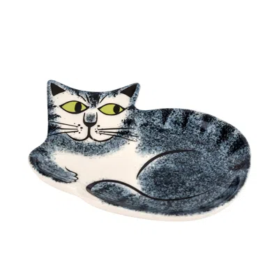 Hannah Turner Grey Cat Trinket Dish In Gray