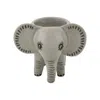 Hannah Turner Grey Handmade Ceramic Elephant Planter In Gray
