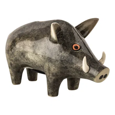 Hannah Turner Grey Wild Boar Money Box In Gray