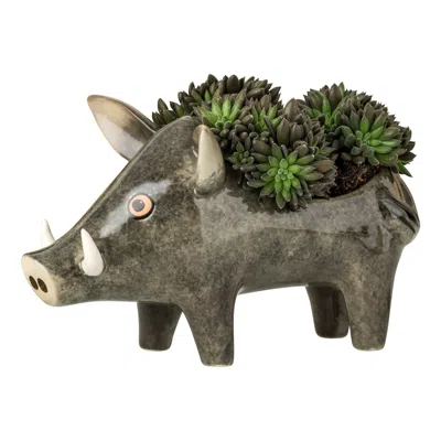 Hannah Turner Grey Wild Boar Planter In Gray