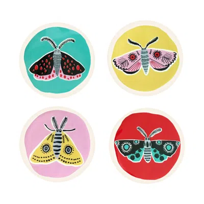 Hannah Turner Moth Coasters In Multi