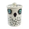 Hannah Turner White / Blue Owl Storage Jar In Multi