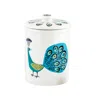 Hannah Turner White / Blue Peacock Storage Jar In Multi