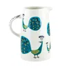 Hannah Turner White / Blue Peacock Tall Jug In Multi