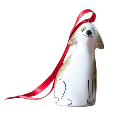 Hannah Turner White / Brown Dog Hanging Decoration In Multi