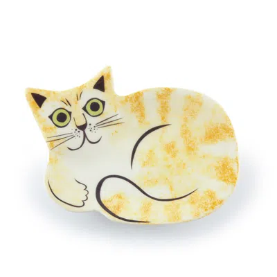 Hannah Turner White Ginger Cat Trinket Dish