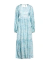 Hannah Woman Maxi Dress Sky Blue Size 1 Silk In Blue