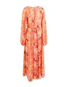 Hannah Woman Midi Dress Orange Size 1 Silk In Orange