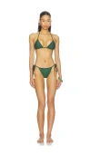 Hanne Bloch Knit Triangle Bikini In Green