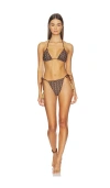 Hanne Bloch Knit Triangle Bikini Set In Multi