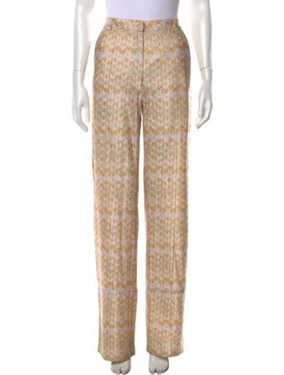 Pre-owned Hanne Bloch Patterned Straight Leg Pants In Neutral