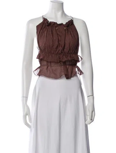 Pre-owned Hanne Bloch Silk Halterneck Top In Multicolor