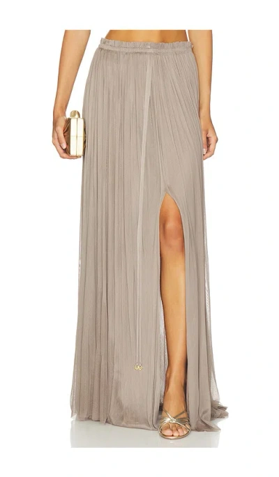 Hanne Bloch Silk Tulle Skirt In Brown