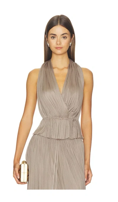 Hanne Bloch Silk Tulle Top In Brown