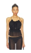 Hanne Bloch Square String Top In Black